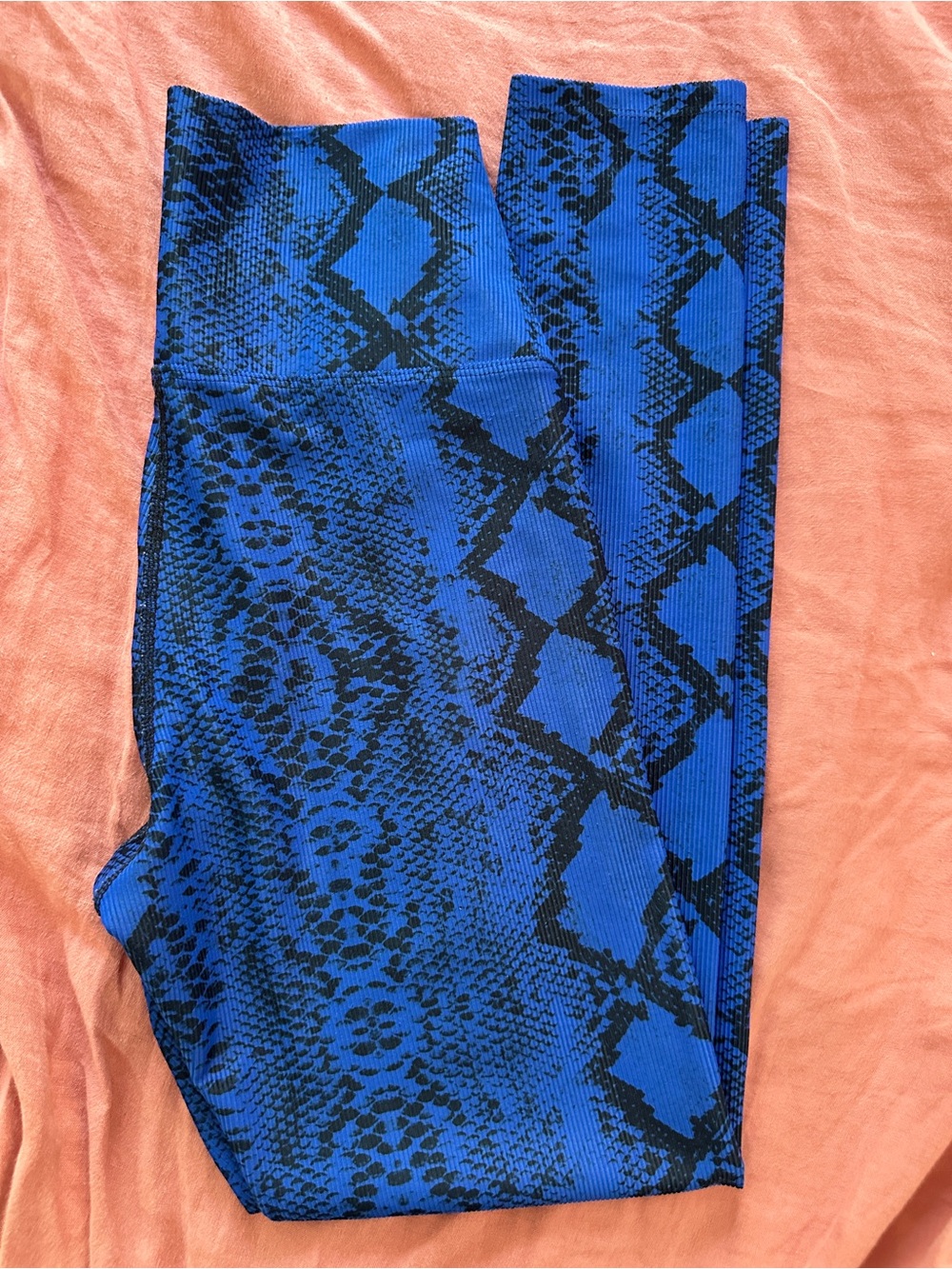Beach Riot Blue & Black Snake Print Leggings
